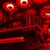 bottom side view of CPU with red lighting
