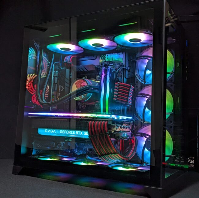 CPU with green and blue light