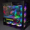 side view of CPU with green and yellow light