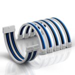 Blue, White and Black Sleeved Power Cable +$34.99